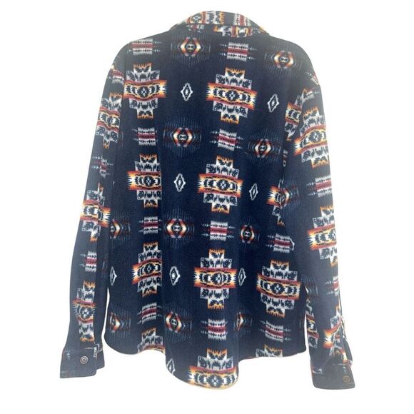 ✨Dixxon Flannel Co. Griffintown Aztec Men's Navy and White Fleece Sz L Shacket✨ - Picture 7 of 9